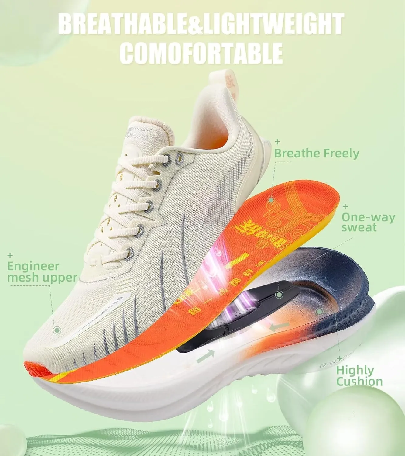 Men's Max Cushioned Walking Shoes with Air Cushion - Plantar Fasciitis Pain Relief