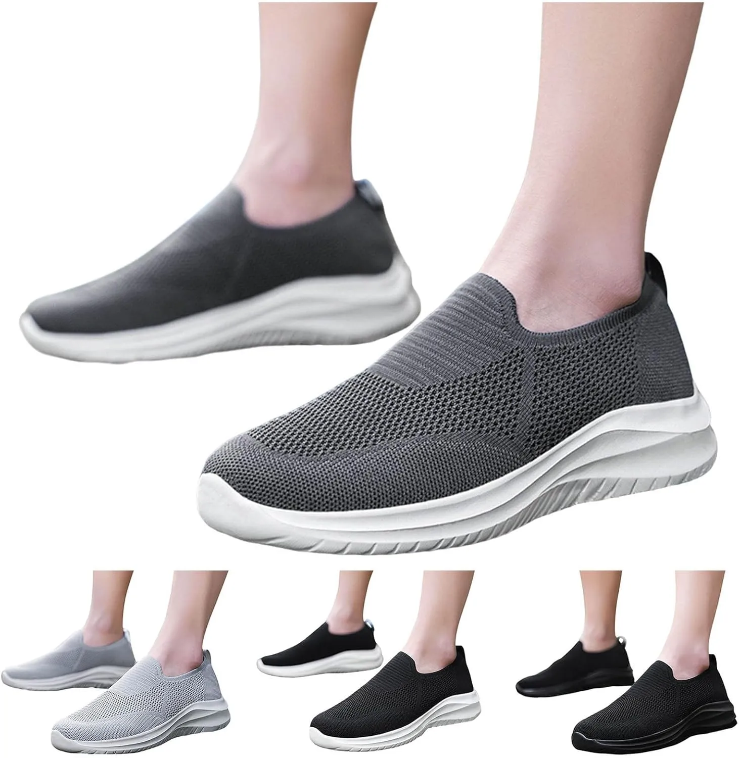 Mens Minimalist Shoes Breathable Mesh Loafers Comfortable Flat Bottomed Minimalist Shoes Mens Sneaker Slippers Size 12