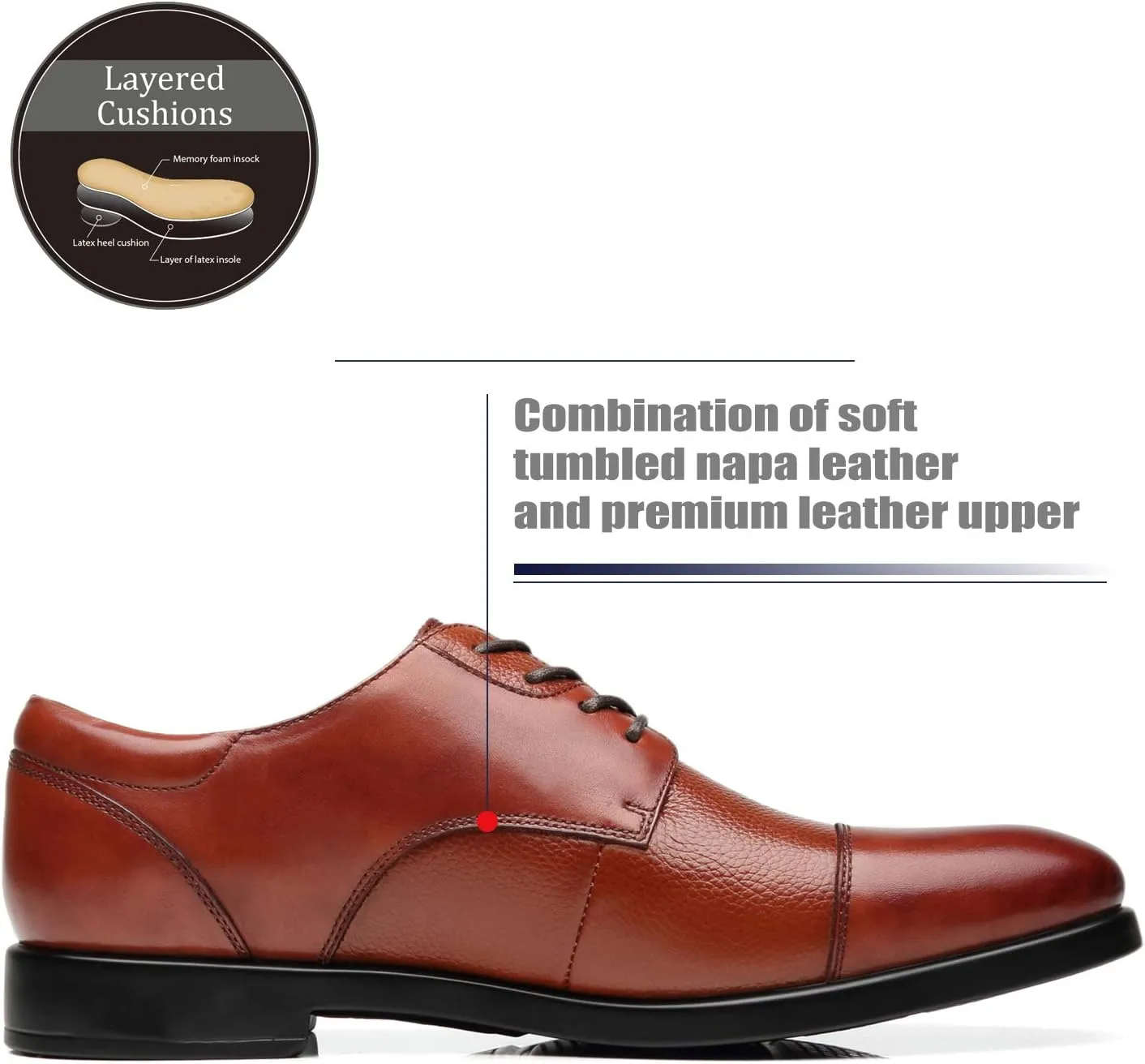 Men's Oxfords Classic Modern Round Captoe Shoes
