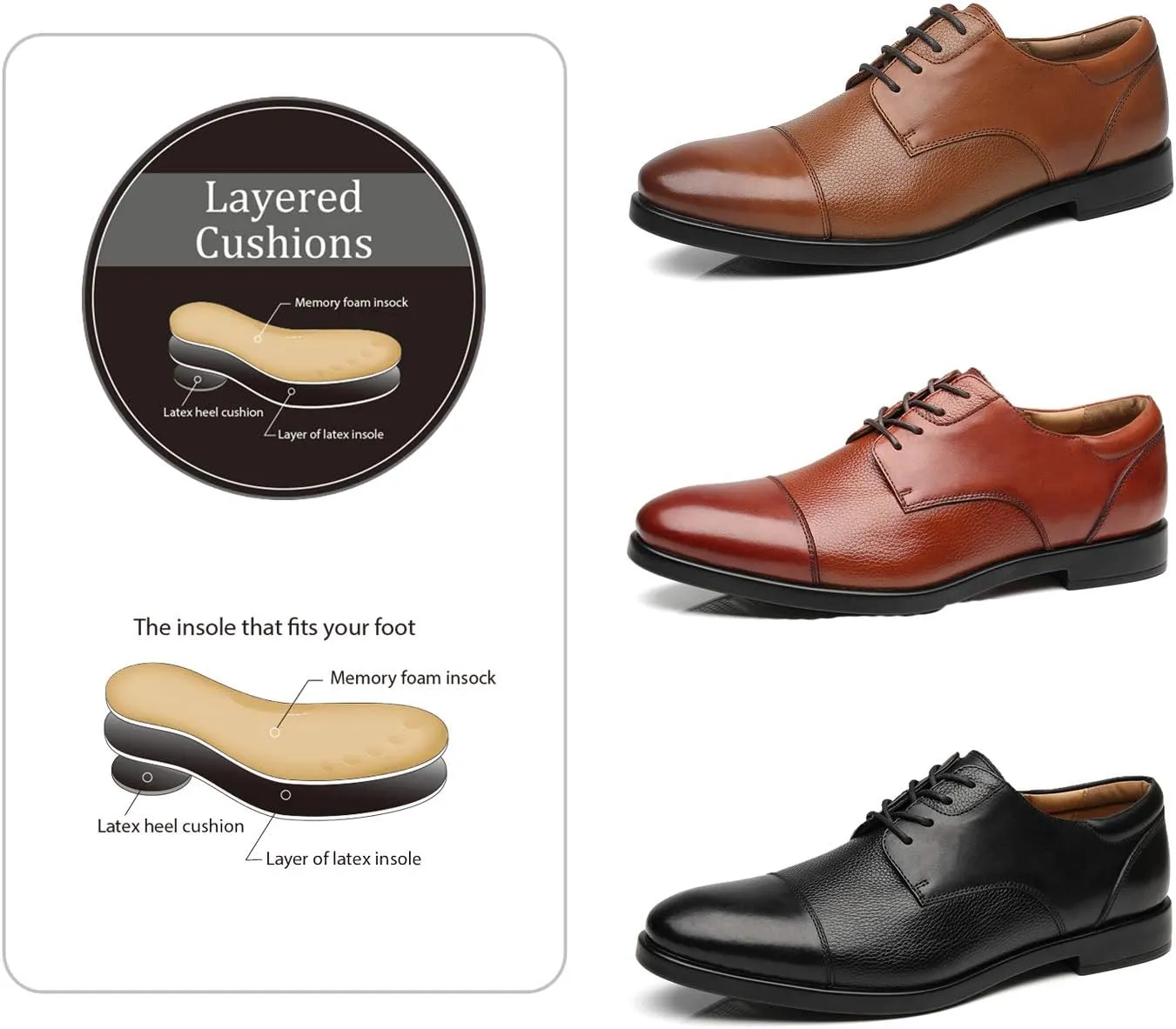 Men's Oxfords Classic Modern Round Captoe Shoes