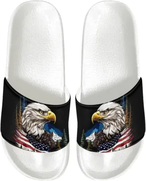 Men’s Slides Breathable Comfort Cushioned Slid-On Beach Pool Sandal Slippers Size 5-14 White Sole