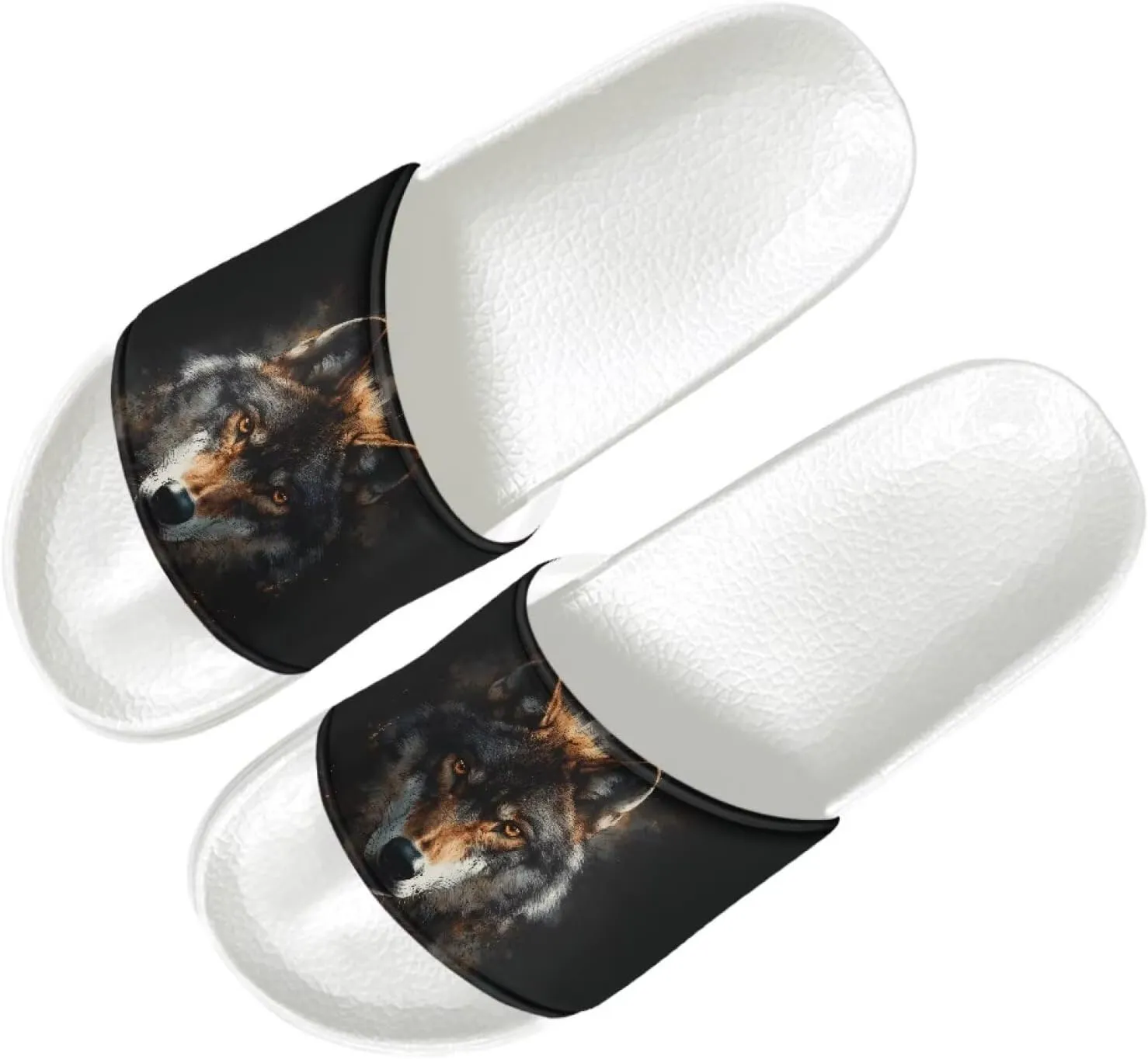 Men’s Slides Breathable Comfort Cushioned Slid-On Beach Pool Sandal Slippers Size 5-14 White Sole