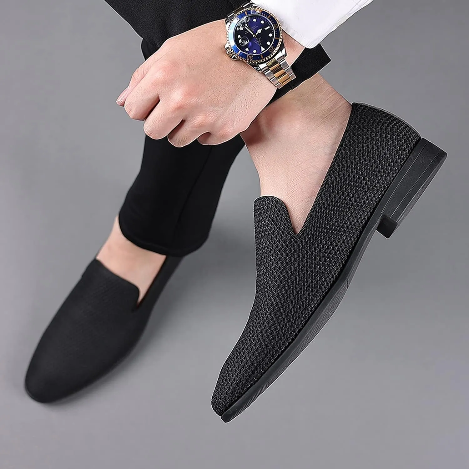 Mens Tuxedo Dress Loafers Slip On Formal Wedding Shoes