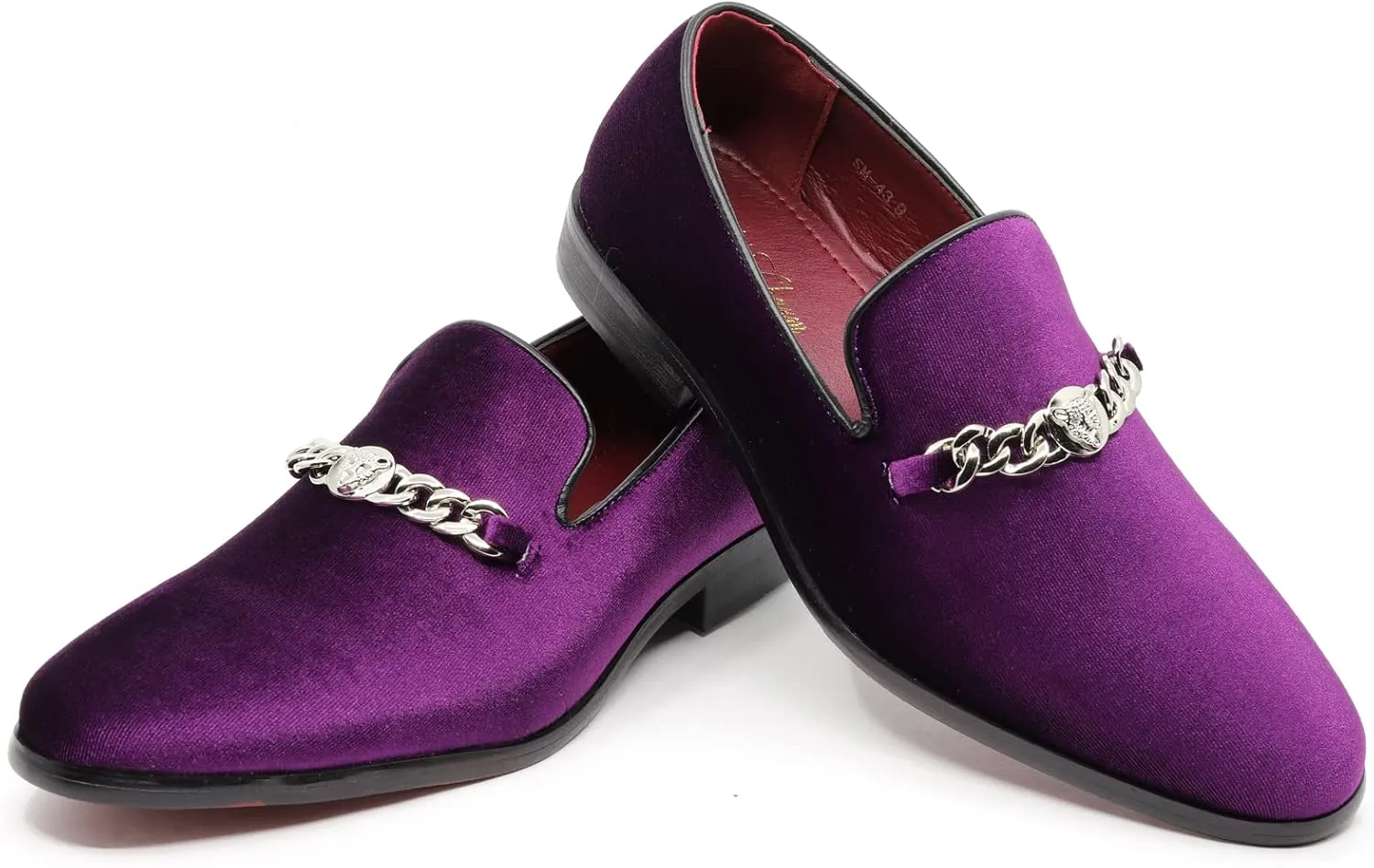 Men's Vintage Velvet Designer Classic Smoking Dress Tuxedo Loafers Slip On Shoes SM-43