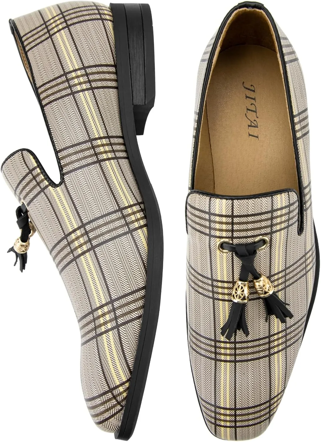 Men's Vintage Velvet Embroidery Noble Loafer Shoes Slip-on Loafer Smoking Slipper Tassel Loafer