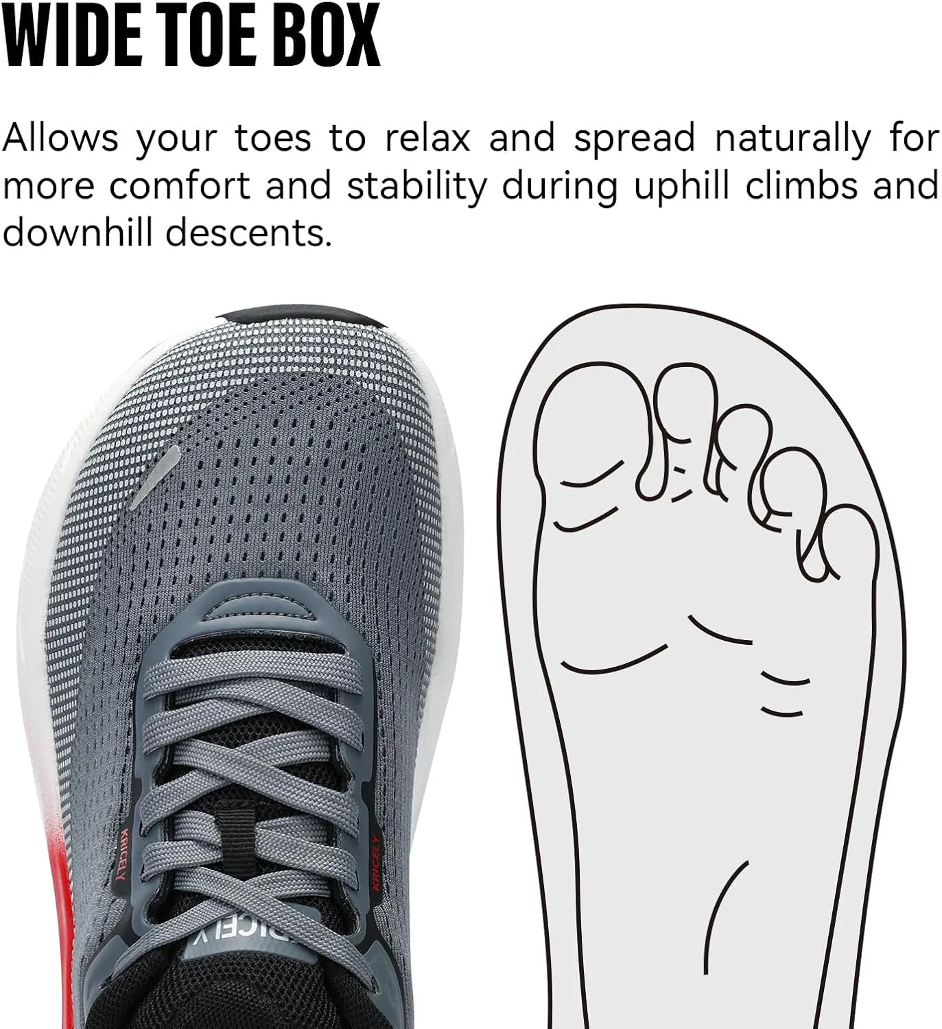 Men's Wide Toe Box Running Shoes | Zero Drop Shoes for Cross Trainer Trail Running