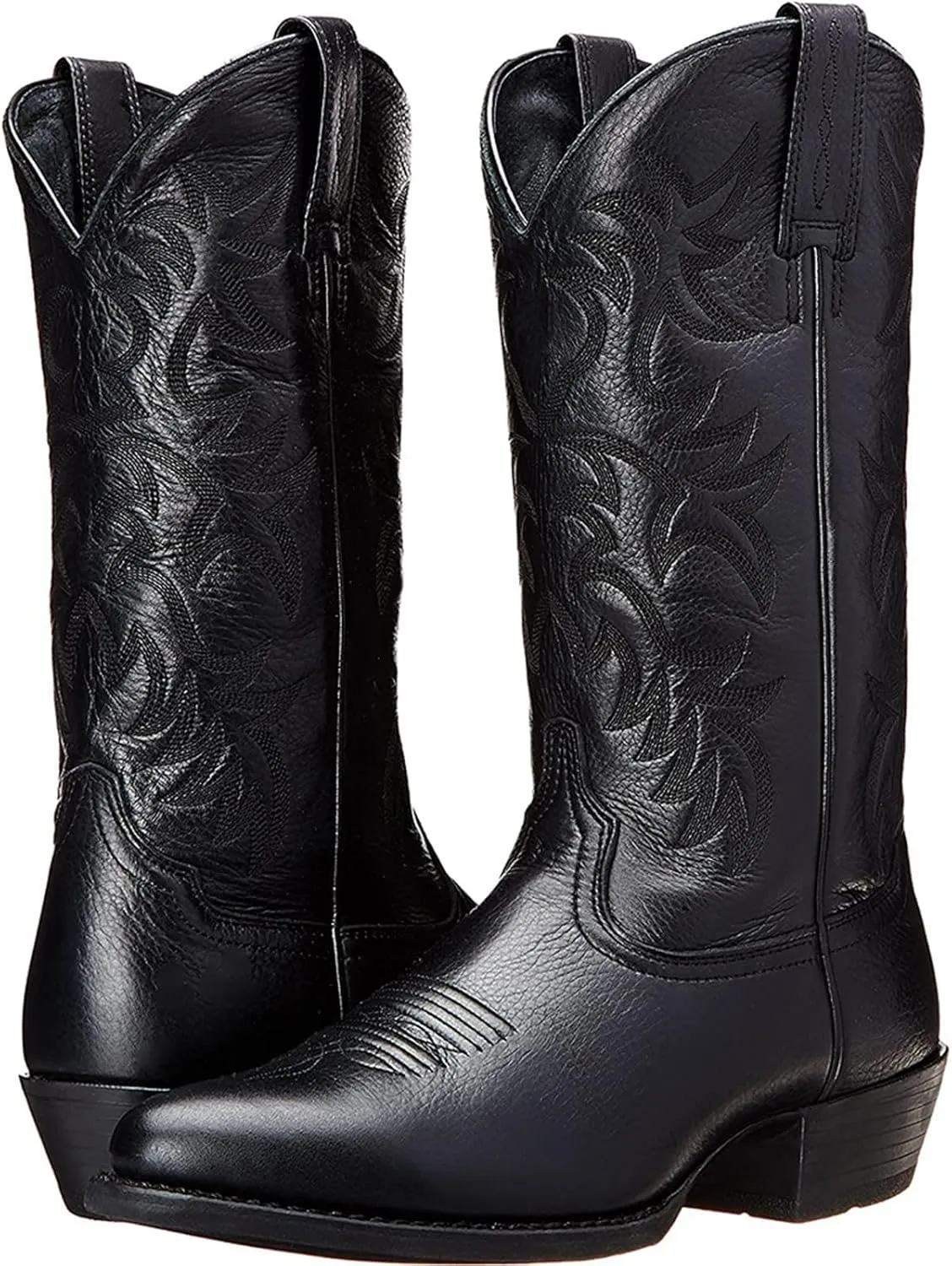 Men's Winter Work Boots, Pull-On, Wide Calf, Pointed Toe, Lightweight, Slip Resistant, Waterproof, Brown, US 7.5 to US 13