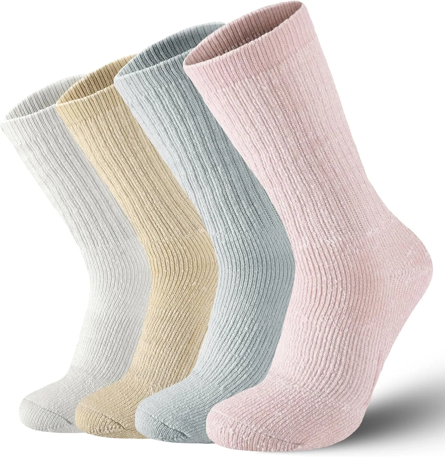 Merino Wool Hiking Socks for Women Thermal Winter Warm Boot Work Cushion Socks 4 Pairs