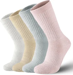 Merino Wool Hiking Socks for Women Thermal Winter Warm Boot Work Cushion Socks 4 Pairs
