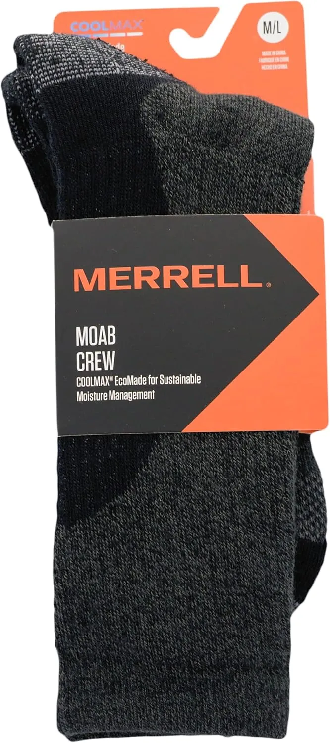 Merrell Men's and Women's MOAB Hiking Mid Cushion Socks - Moisture Wicking & Arch Support