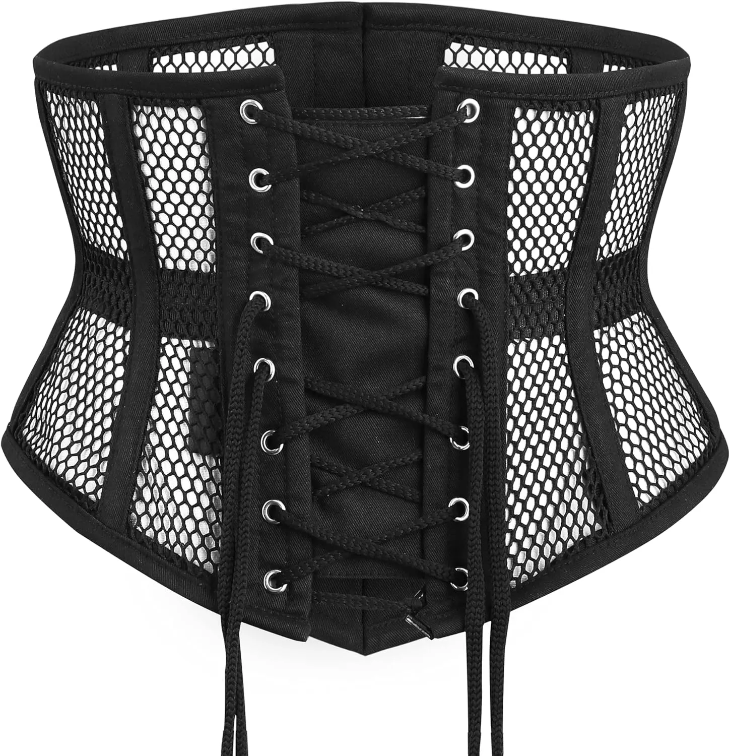 Mesh Underbust Corset for Women, Womens Waist Trainer Cincher Heavy Duty Steel Boned Underbust Waspie Mesh Corset