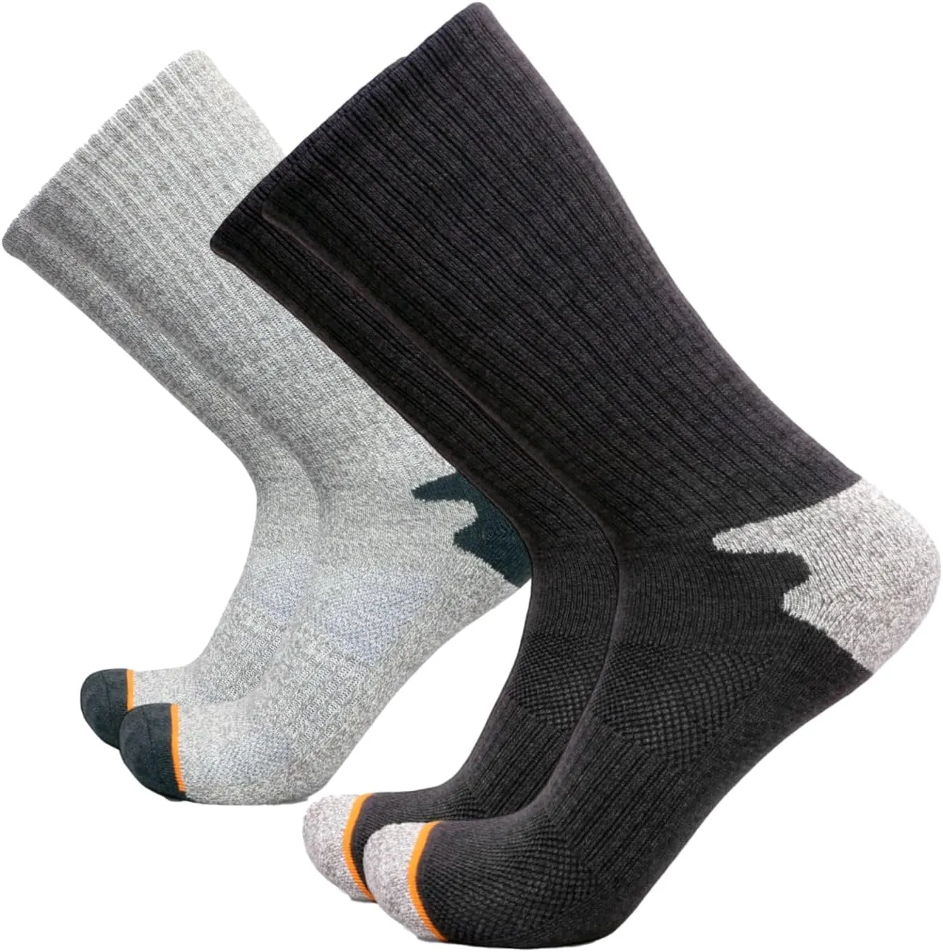 Michael Ellis BIG Work Boot & Hiking Socks Grey 2-Pack - Wide (Men's Size 16-22)