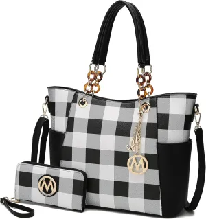 MKF Collection Tote Bag for Women, Handbag Set with Wallet-Top-Handle- Vegan Leather Purse