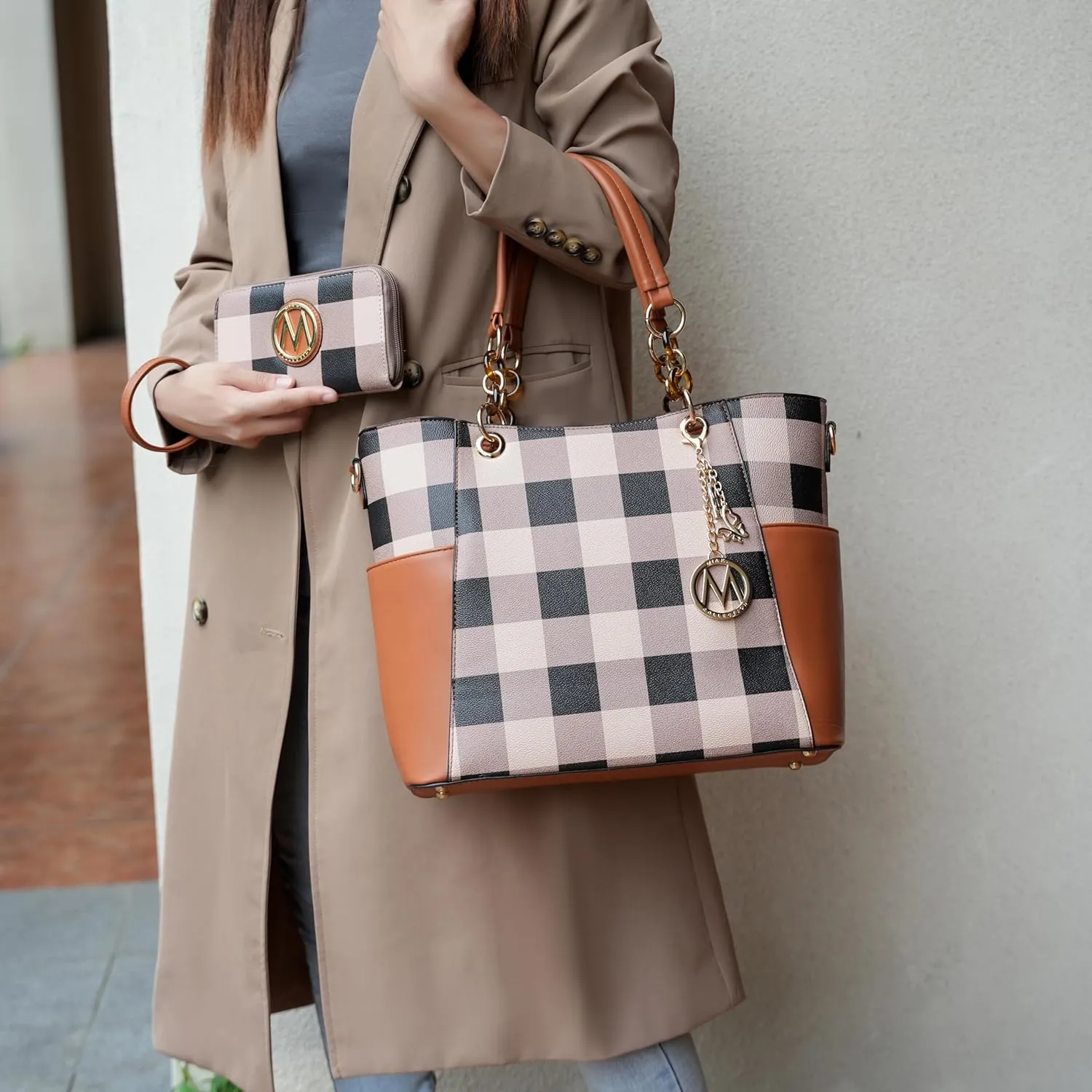 MKF Collection Tote Bag for Women, Handbag Set with Wallet-Top-Handle- Vegan Leather Purse
