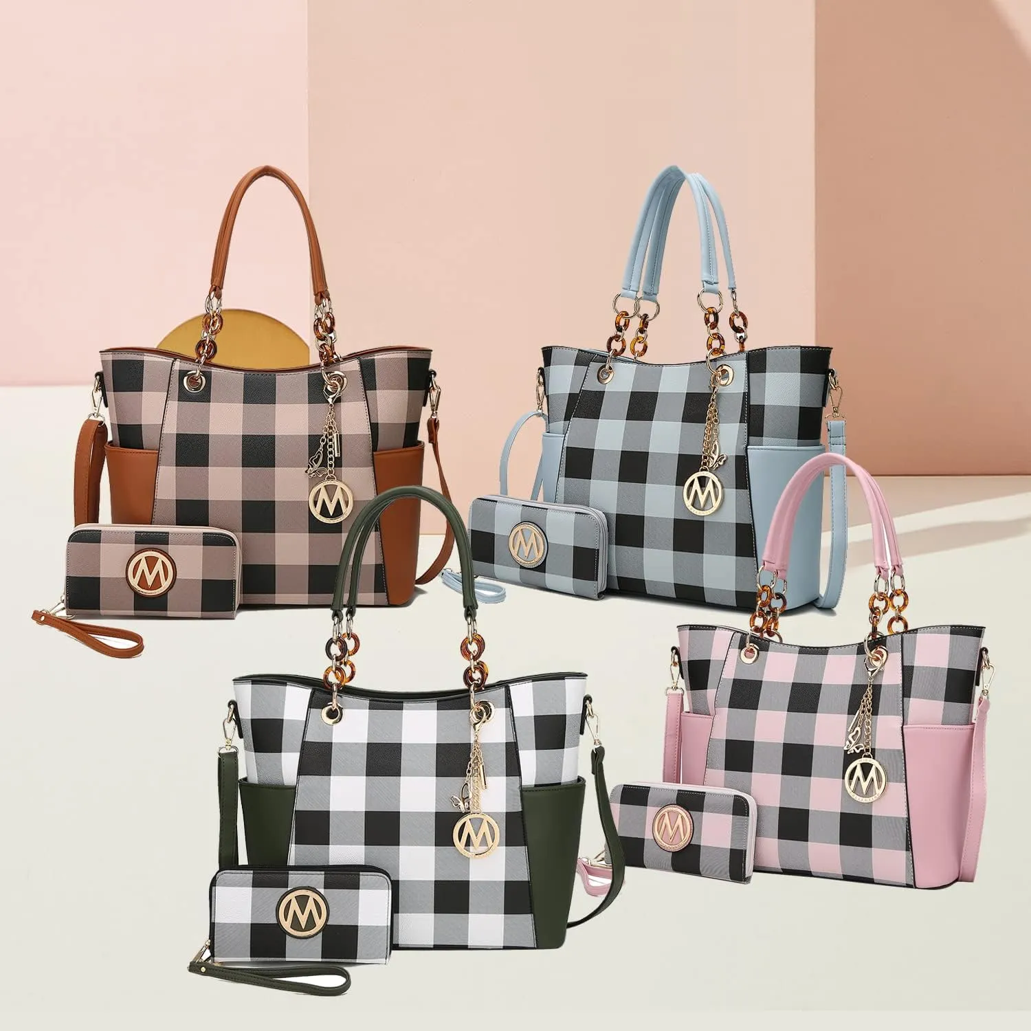 MKF Collection Tote Bag for Women, Handbag Set with Wallet-Top-Handle- Vegan Leather Purse