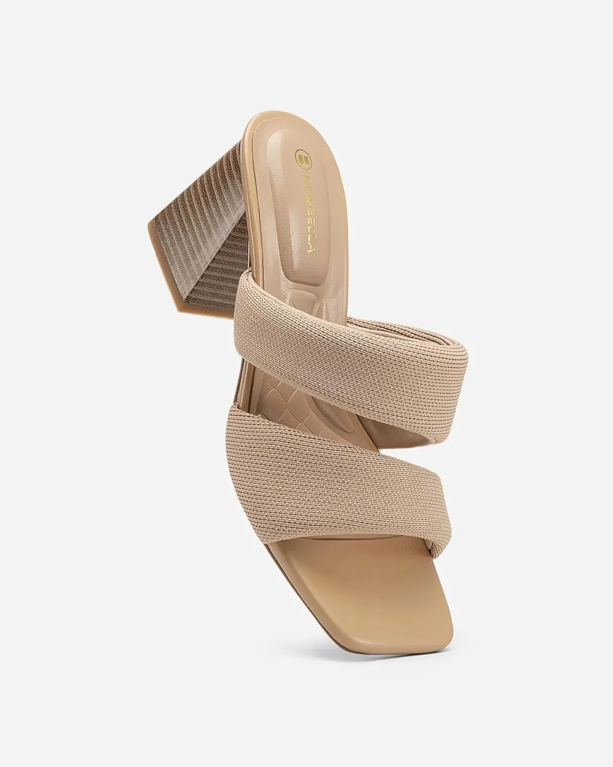 Mousse Fit Women's Block Heel Sandals， Square Toe Comfortable Heeled Sandals for Commute & Daily Wear