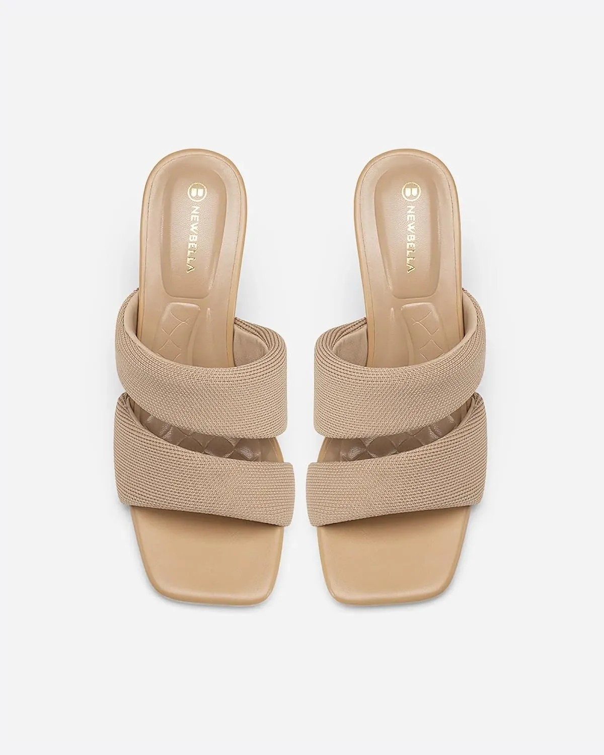 Mousse Fit Women's Block Heel Sandals， Square Toe Comfortable Heeled Sandals for Commute & Daily Wear