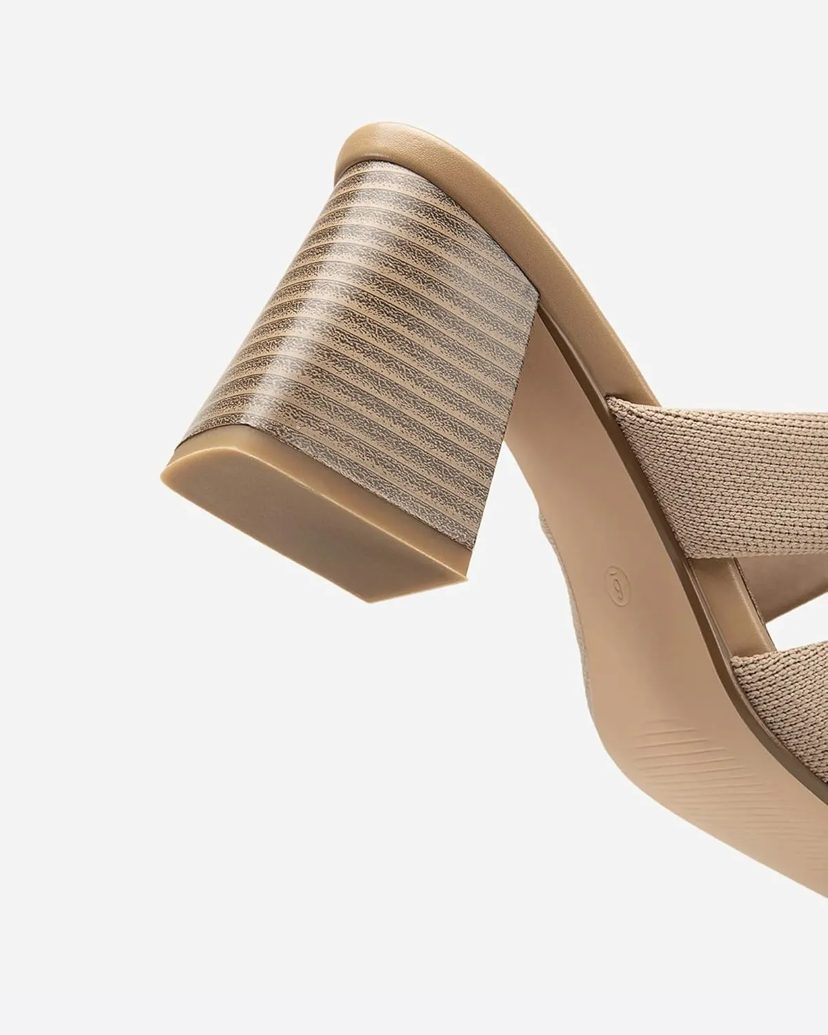 Mousse Fit Women's Block Heel Sandals， Square Toe Comfortable Heeled Sandals for Commute & Daily Wear