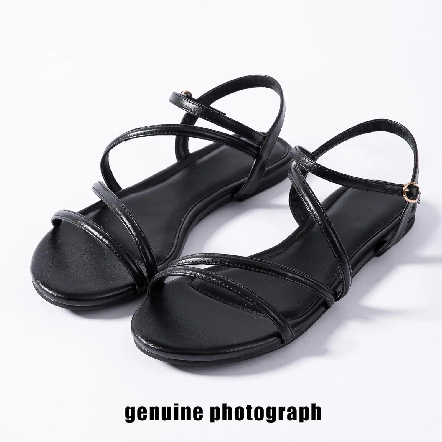 Mtzyoa Women Flat Sandals Dressy Strappy Gladiator Summer Ankle Strap Nude Open Toe Comfortable Wedding Casual Leather Ladies Party Trendy Vacation