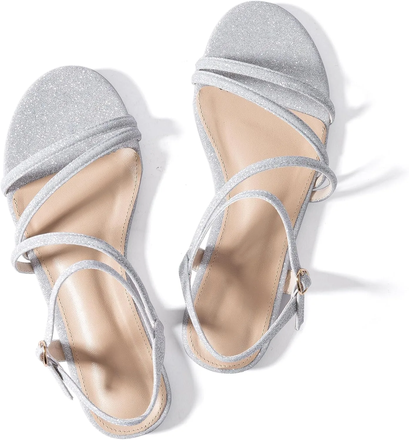 Mtzyoa Women Flat Sandals Dressy Strappy Gladiator Summer Ankle Strap Nude Open Toe Comfortable Wedding Casual Leather Ladies Party Trendy Vacation