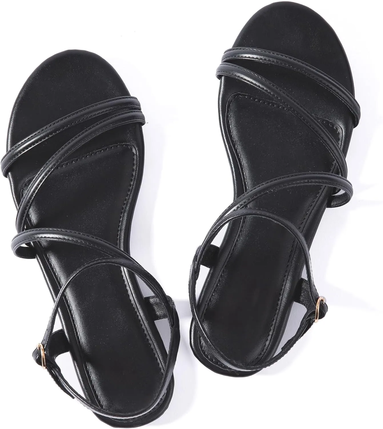 Mtzyoa Women Flat Sandals Dressy Strappy Gladiator Summer Ankle Strap Nude Open Toe Comfortable Wedding Casual Leather Ladies Party Trendy Vacation