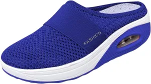 Mules for Women Men Diabetic Air Cushion Slip On Walking Shoes Breathable Mesh Sports Slippers Shoes with Arch Support