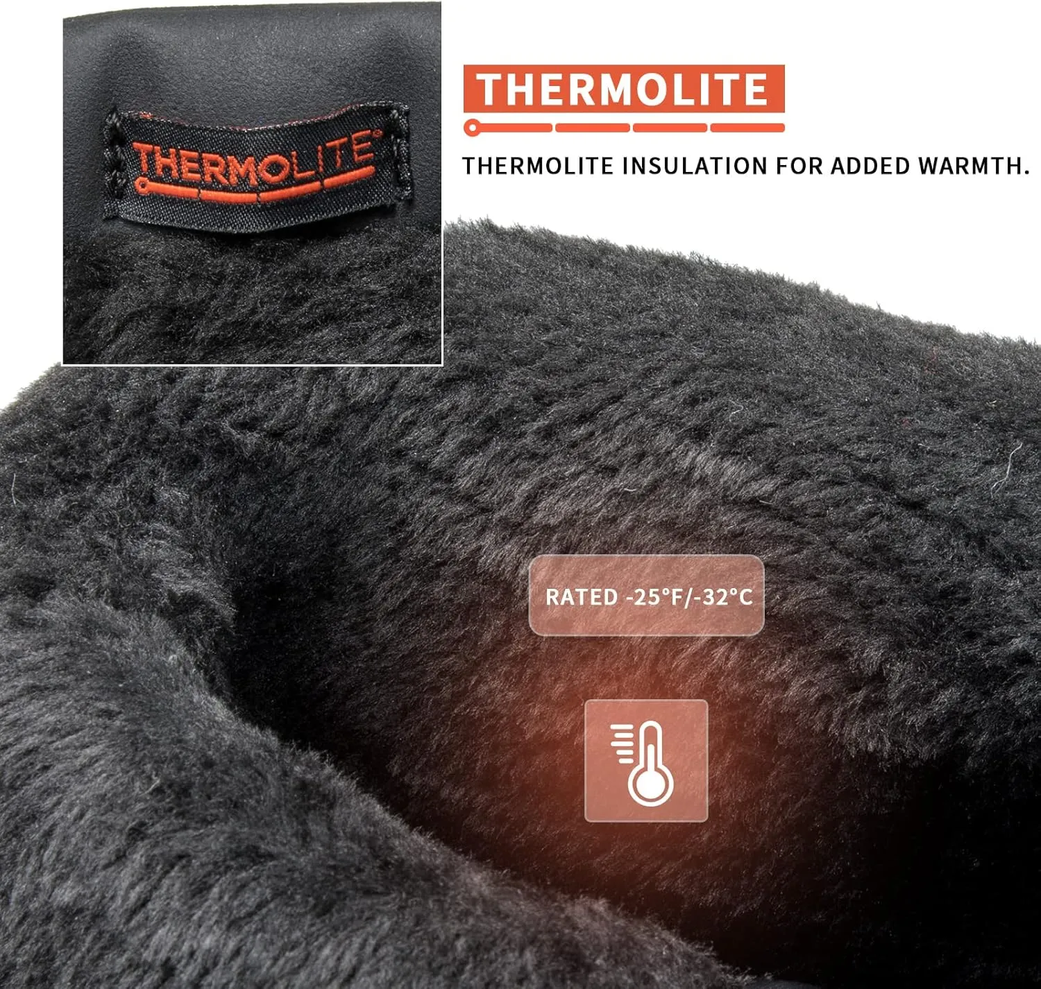 mysoft Men's Winter Snow Boots Mid Calf Waterproof Insulated Fur Lined Warm Anti-Slip Zip Boot