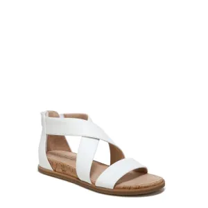 Naturalizer SOUL Womens Cindi Strappy Flat Sandals White Smooth 6.5 M