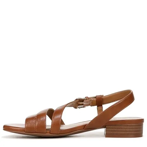 Naturalizer Womens Hilma Strappy Flat Dress Sandal English Tea Brown 9 M