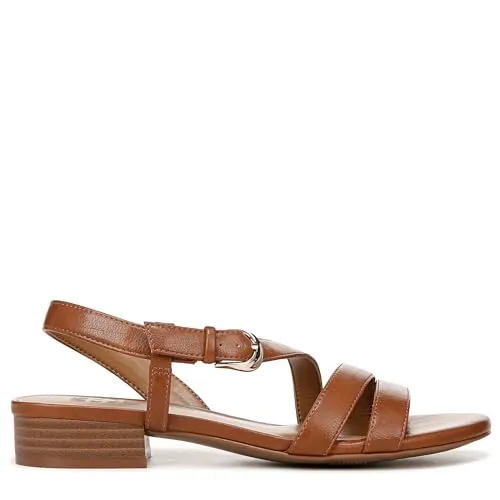 Naturalizer Womens Hilma Strappy Flat Dress Sandal English Tea Brown 9 M