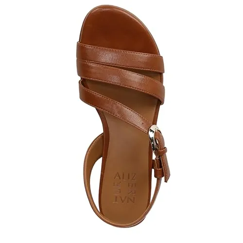 Naturalizer Womens Hilma Strappy Flat Dress Sandal English Tea Brown 9 M