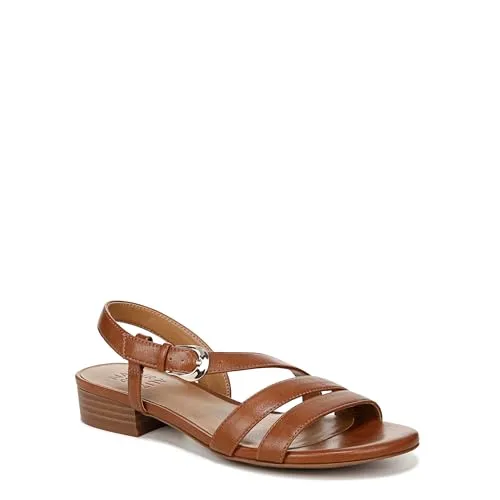 Naturalizer Womens Hilma Strappy Flat Dress Sandal English Tea Brown 9 M