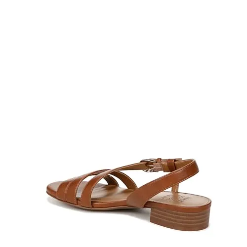 Naturalizer Womens Hilma Strappy Flat Dress Sandal English Tea Brown 9 M