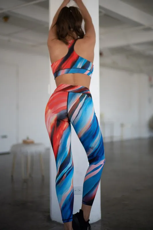 Nike waffle debut, blue void matching activewear set