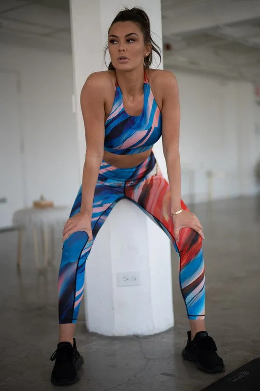 Nike waffle debut, blue void matching activewear set