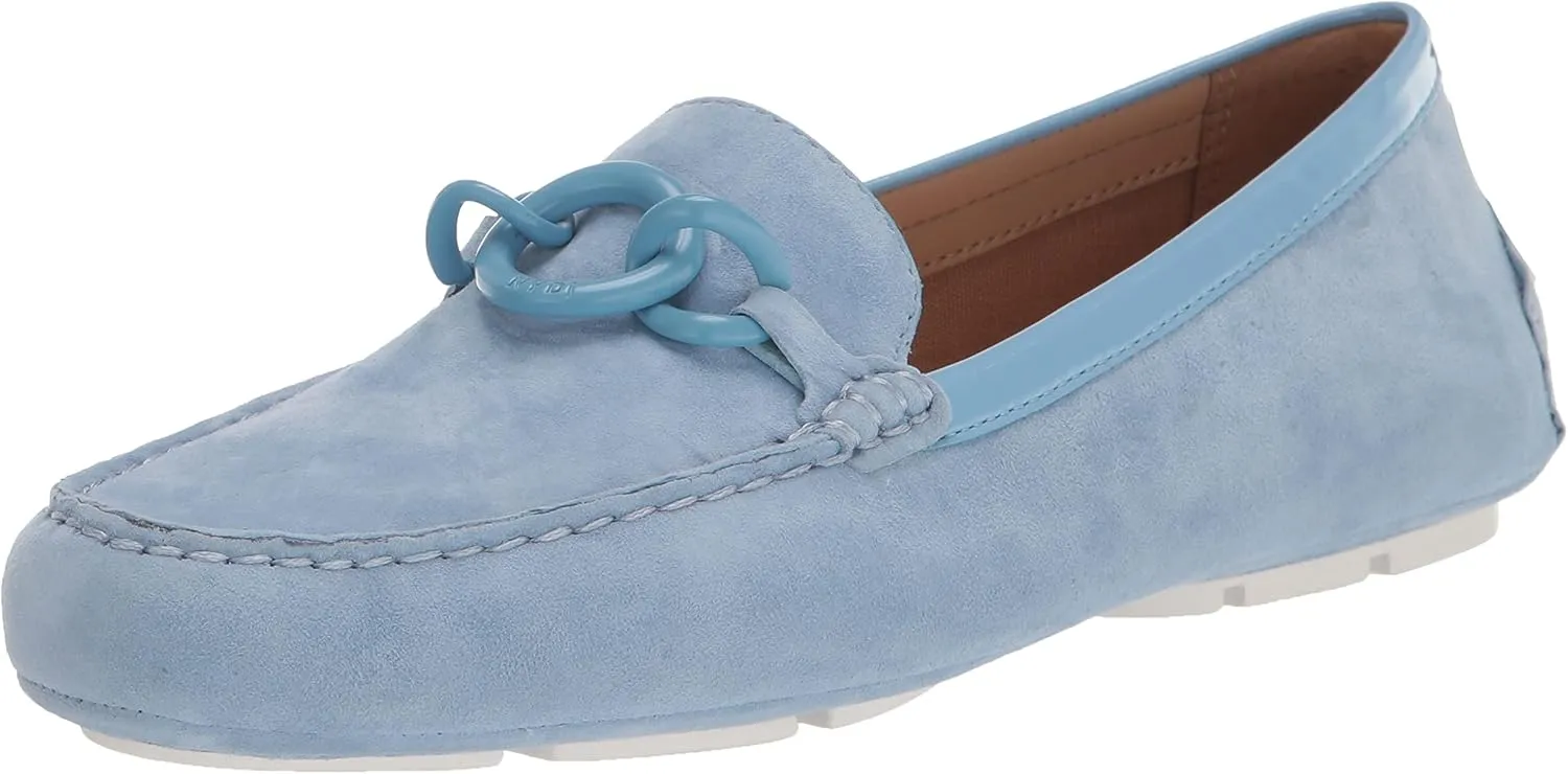 NYDJ Women's Pose Driving Loafer, Suede Blue Bell, 11