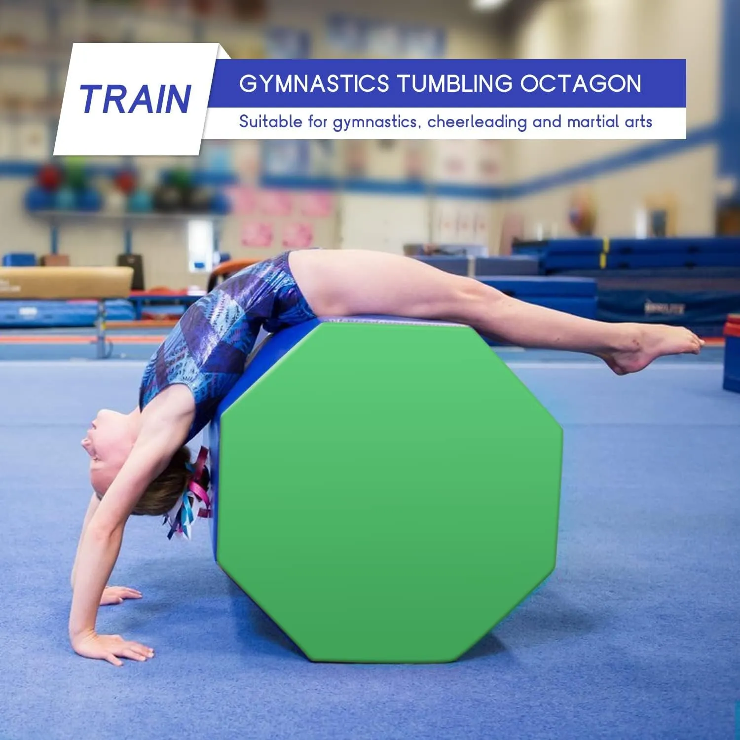 Octagon Tumbling Mat Gymnastics Mat 24"x26" Skill Shape Back Handespring Trainer Gymnastics Equipment Octagon Mats Somersault Mats for Home Fitness Gym