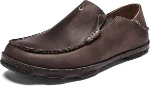OLUKAI Moloa Men's Premium Leather Shoes, Easy Slip On & Off Design, Casual & Versatile Loafer, Drop-in Heel & Enhanced Traction