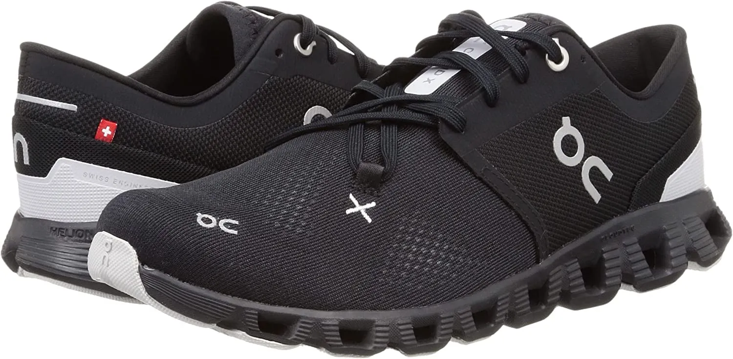 On Men's Cloud X 3 Sneakers, Black, 8 Medium US