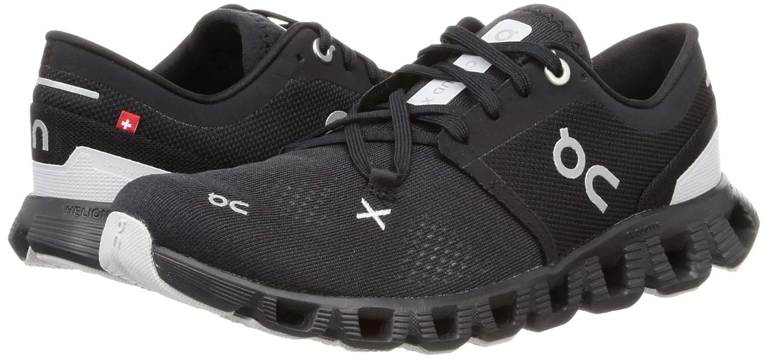 On Women's Cloud X 3 Sneakers, Black, 5 Medium US
