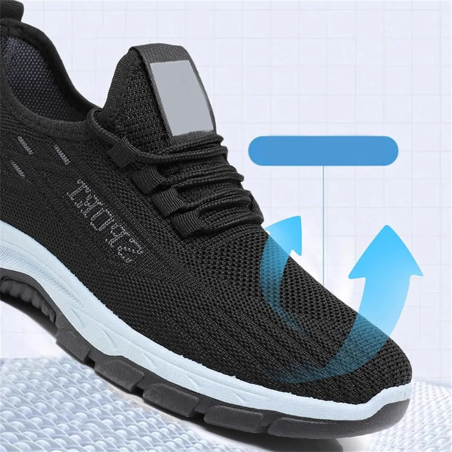 Orthopedic Shoes Arch Support Wide Toe Box Sneakers Slip On Mesh Breathable Walking Sneakers Non-Slip Gym Tennis Athletic Workout Trainer Comfortable Diabetes Shoes