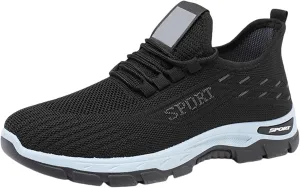 Orthopedic Shoes Arch Support Wide Toe Box Sneakers Slip On Mesh Breathable Walking Sneakers Non-Slip Gym Tennis Athletic Workout Trainer Comfortable Diabetes Shoes