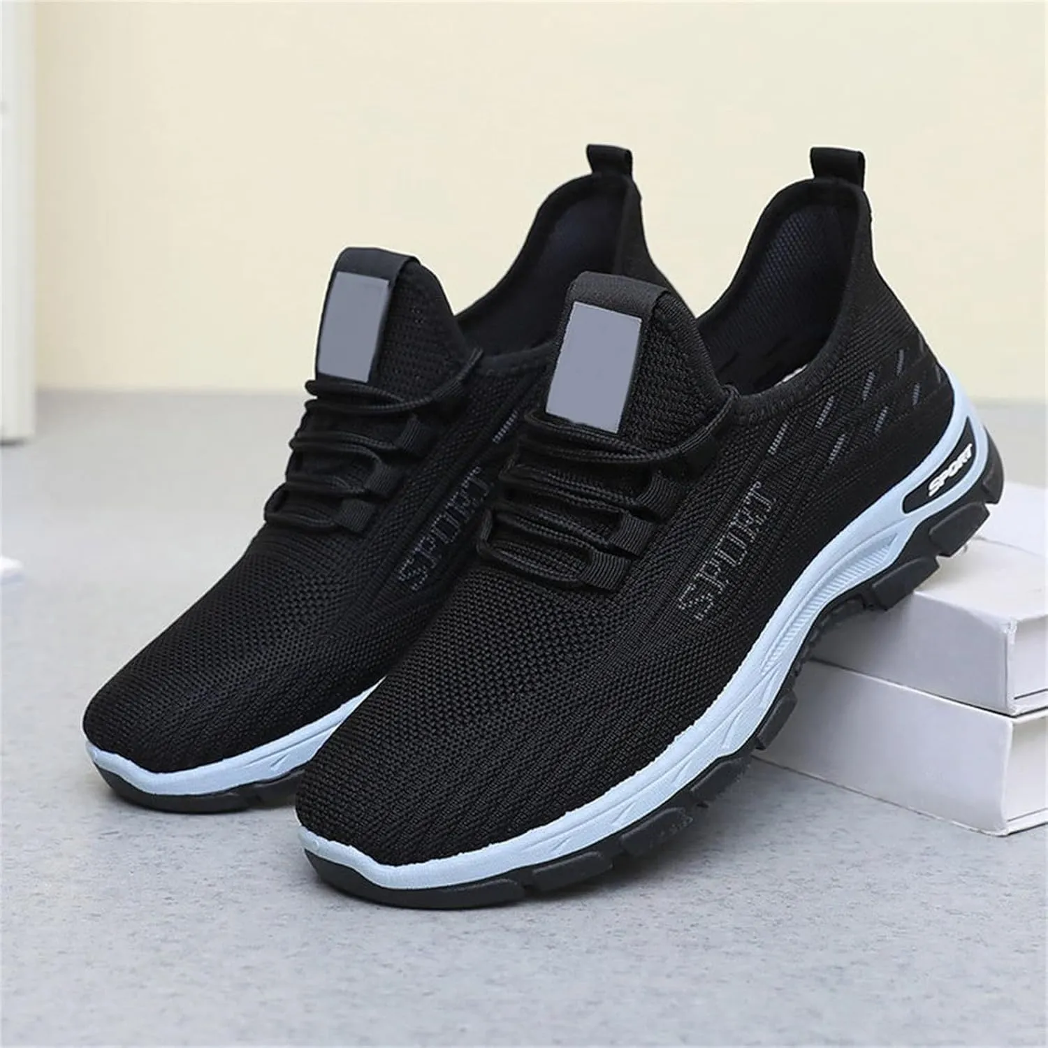 Orthopedic Shoes Arch Support Wide Toe Box Sneakers Slip On Mesh Breathable Walking Sneakers Non-Slip Gym Tennis Athletic Workout Trainer Comfortable Diabetes Shoes