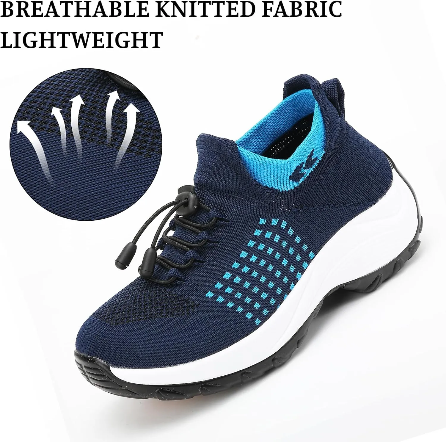 Orthopedic Sneakers for Women Men Adjustable Elastic Strap Trainers Shoes,Lightweight Breathable Damping Air Cushion Sneakers Non-Slip Platform Waterproof Comfort Soles Sports Shoes with Arch Support