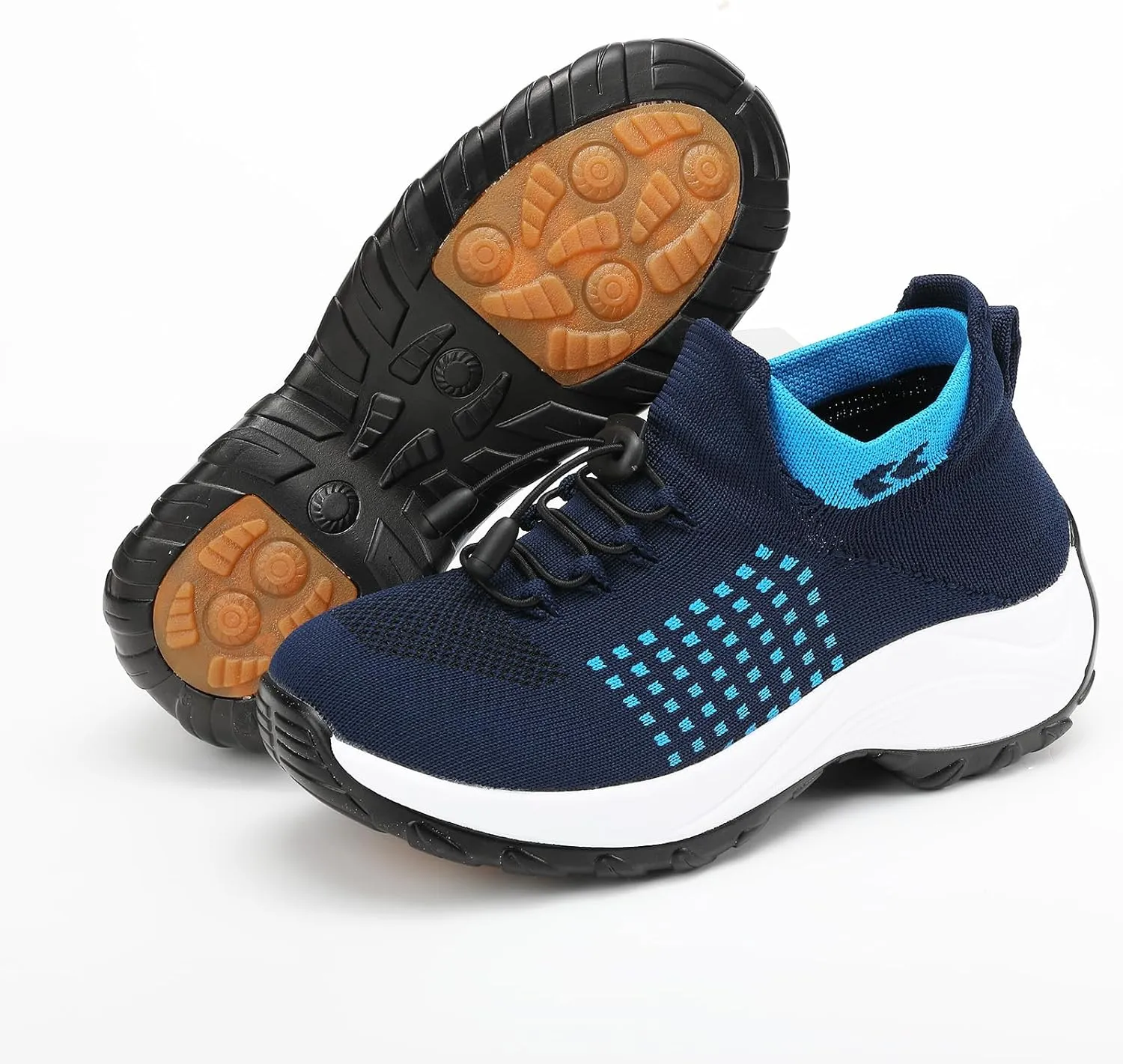 Orthopedic Sneakers for Women Men Adjustable Elastic Strap Trainers Shoes,Lightweight Breathable Damping Air Cushion Sneakers Non-Slip Platform Waterproof Comfort Soles Sports Shoes with Arch Support