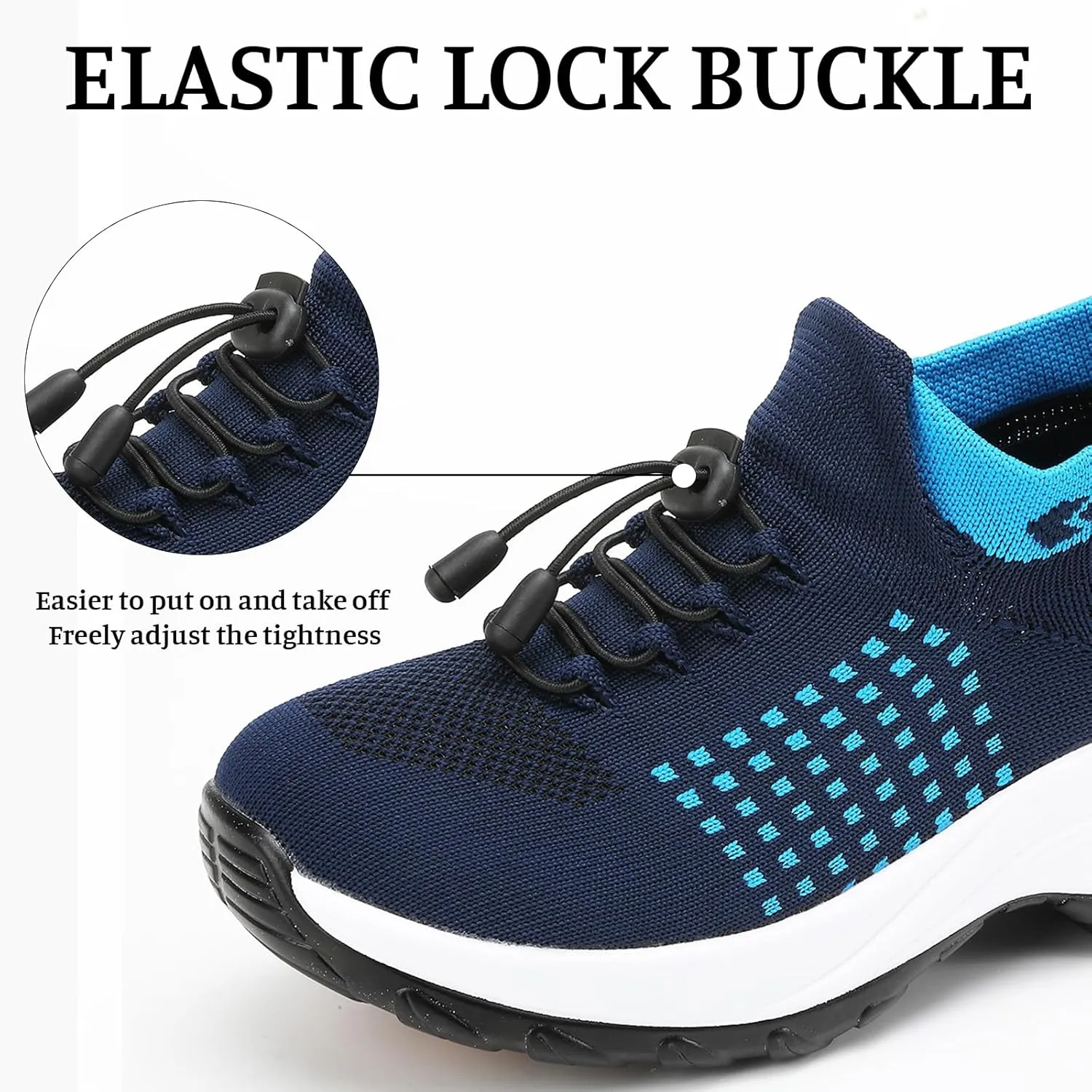 Orthopedic Sneakers for Women Men Adjustable Elastic Strap Trainers Shoes,Lightweight Breathable Damping Air Cushion Sneakers Non-Slip Platform Waterproof Comfort Soles Sports Shoes with Arch Support