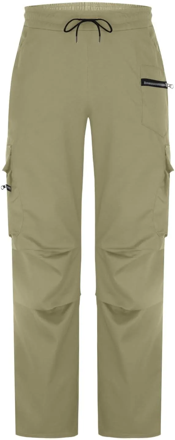 Outdoor Cargo Pants for Men 2025 Lightweight Baggy Street Hiking Pants with Multi-Pockets Oversized Twill Trousers