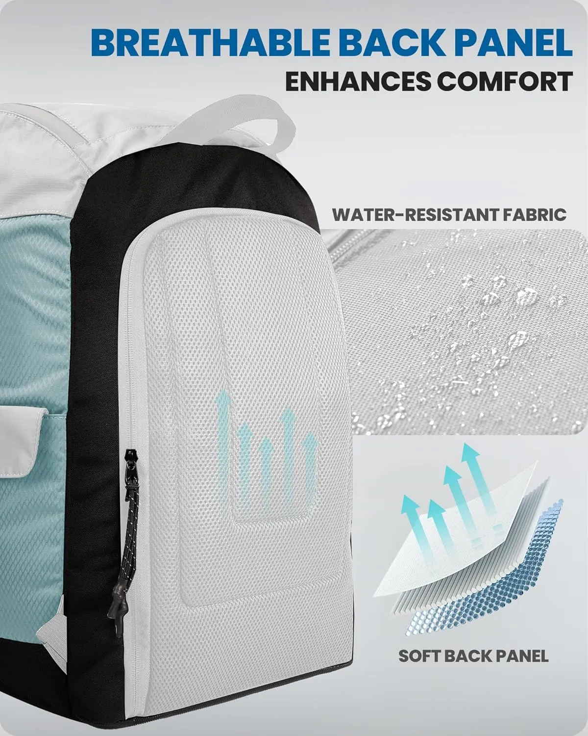 OutdoorMaster 50L Ski Boot Bag-Ski and Snowboard Boots Travel Backpack with Helmet Compartment | Waterproof Exterior & Bottom