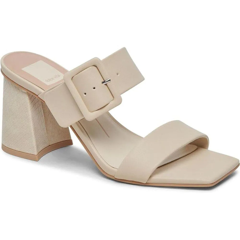 Paca Ivory Leather Heeled Sandals