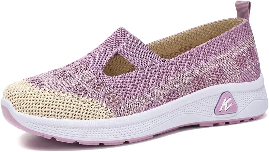 Padgene Women Walking Shoes Sock Sneakers Slip-On Breathable Mesh Trainers Women's Comfortable Casual Ladies Air Cushion Athletic Shoes Running Jogging Shoes